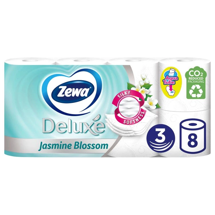 Туалетний папір Zewa Deluxe Жасмін 3 шари, 8 рулонів