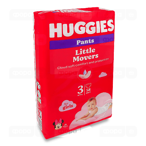 Підгузки-трусики для дівчаток Huggies Little Movers 3 (6-11 кг)