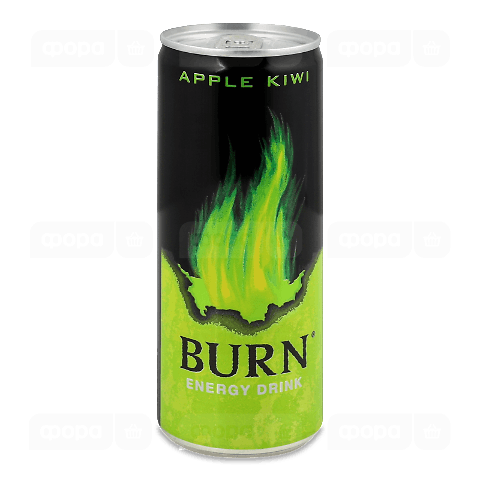 Напій енергетичний Burn Apple Kiwi безалкогольний