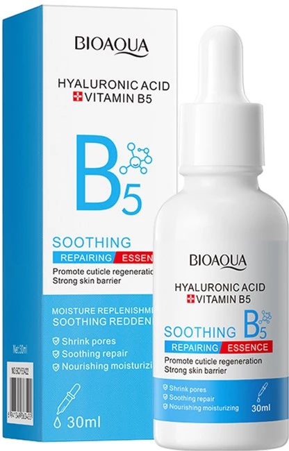 Есенція для обличчя Bioaqua Hyaluronic Acid Vitamin B5 Soothing Repairing Essence з гіалуроновою кислотою та вітаміном B5 30 мл (NO.BQY63422)