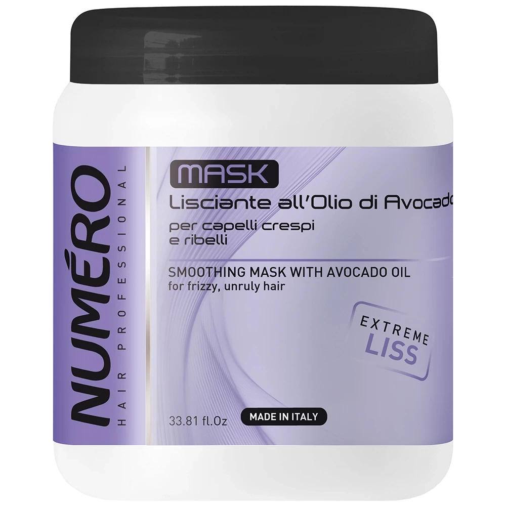 Розгладжує маска для волосся Brelil Professional Numero Smoothing з маслом авокадо, 1 л