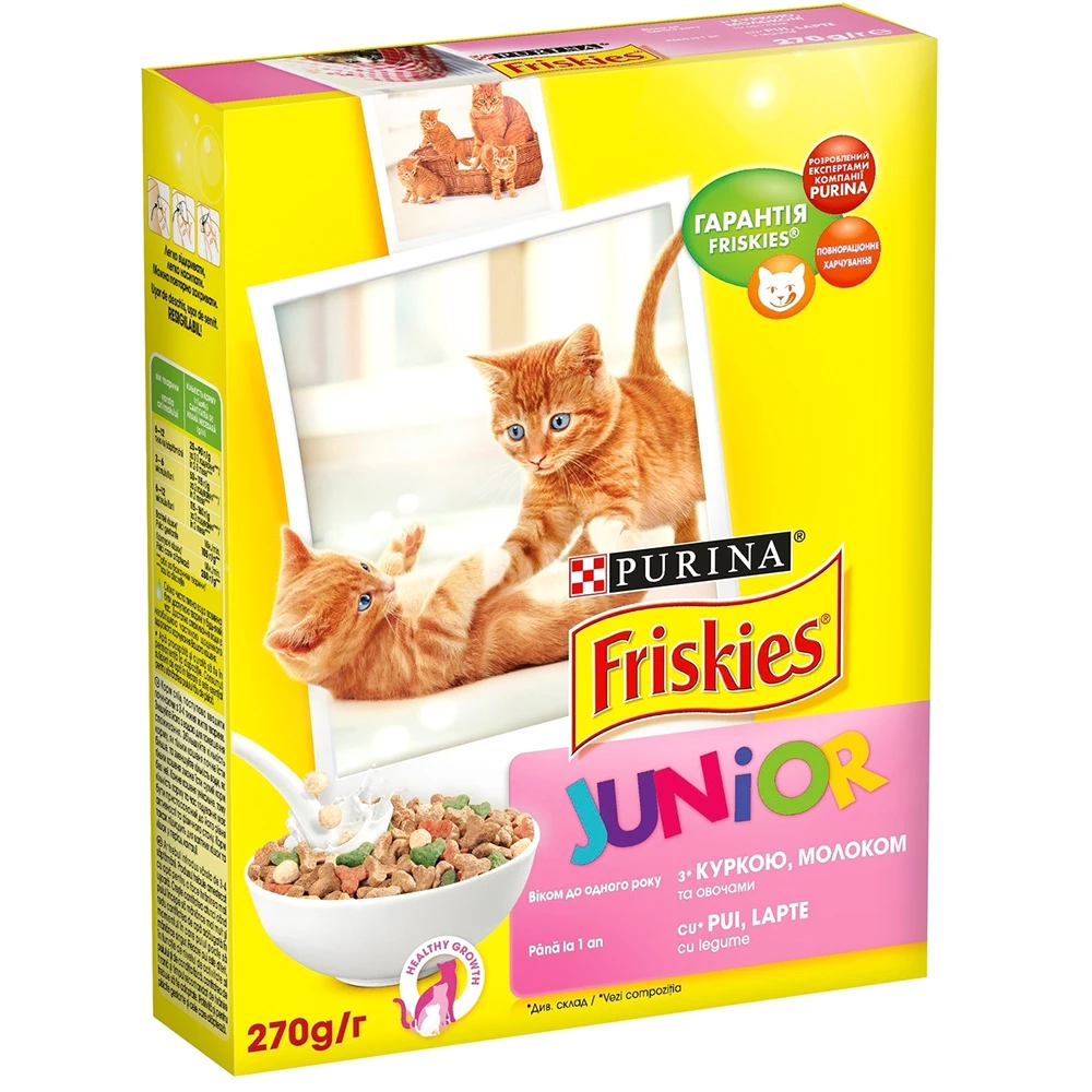 Корм Purina Friskies Junior з куркою молоком і овочами, 270 г (7613035351806)