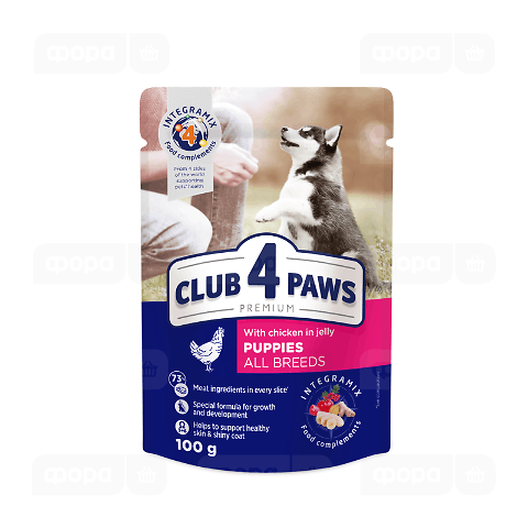 Корм для цуценят Club 4 Paws з куркою в желе