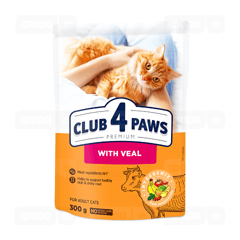 Корм для котів Club 4 Paws з телятиною сухий