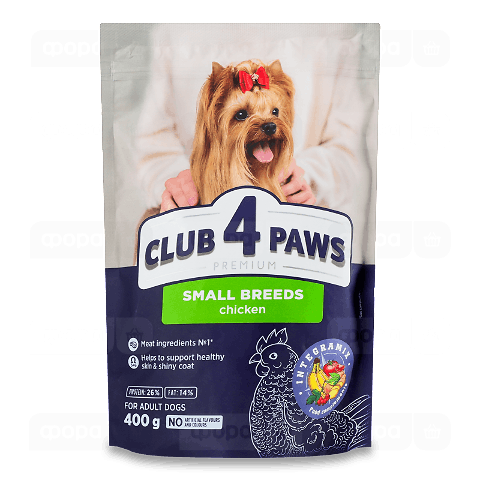 Корм для собак малих порід Club 4 Paws з куркою сухий