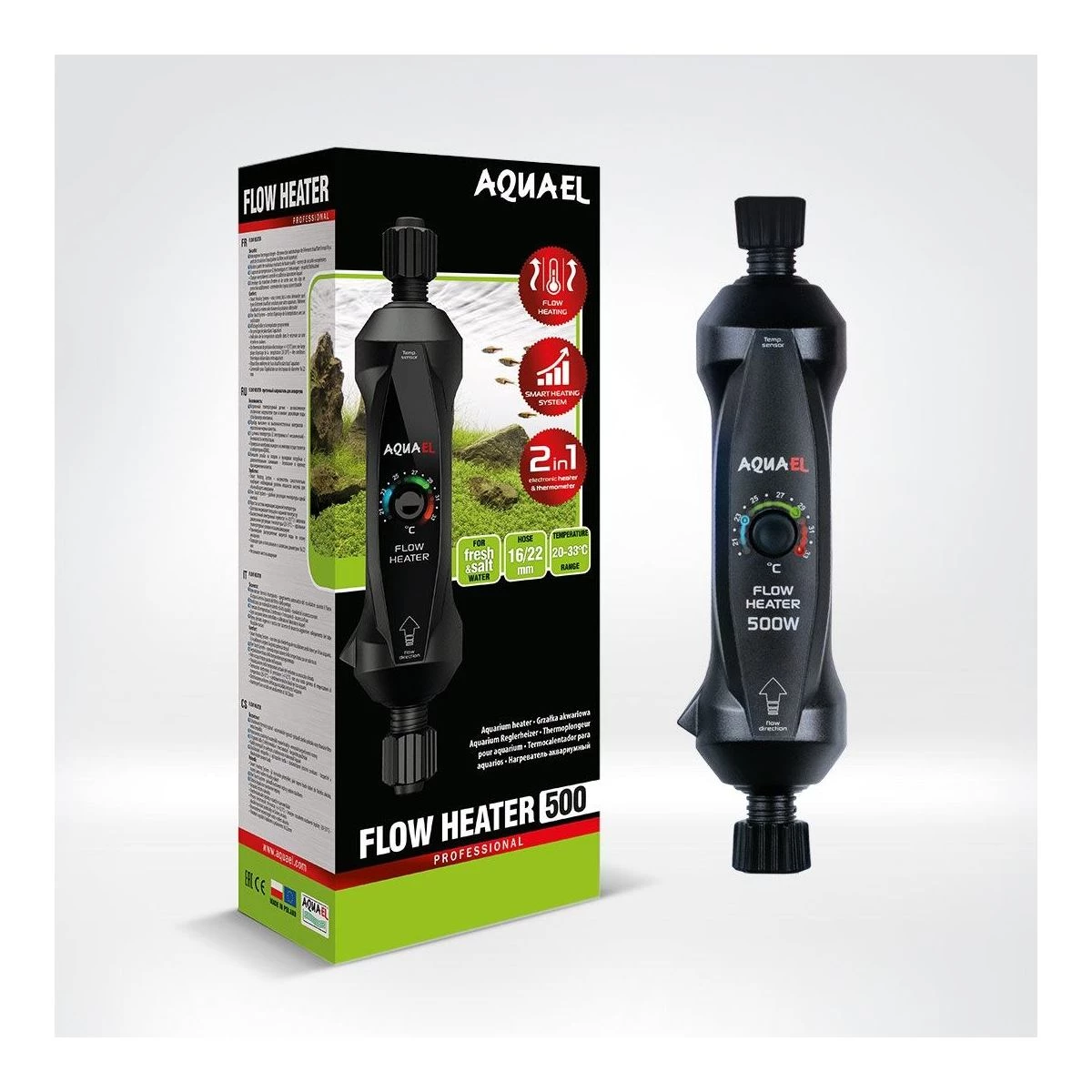 Обігрівач акваріума Aquael Flow Heater проточний, 500 Вт