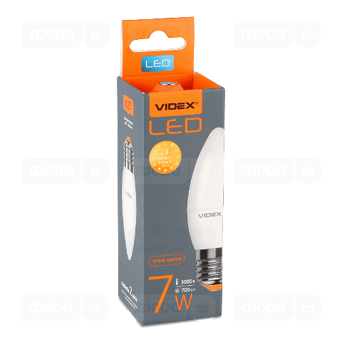 Лампа Videx LED C37e 7W 3000K E27
