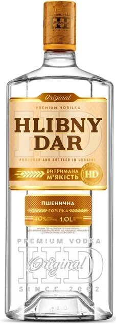 Горілка Хлібний Дар Пшенична 1 л 40% (4820080722069)
