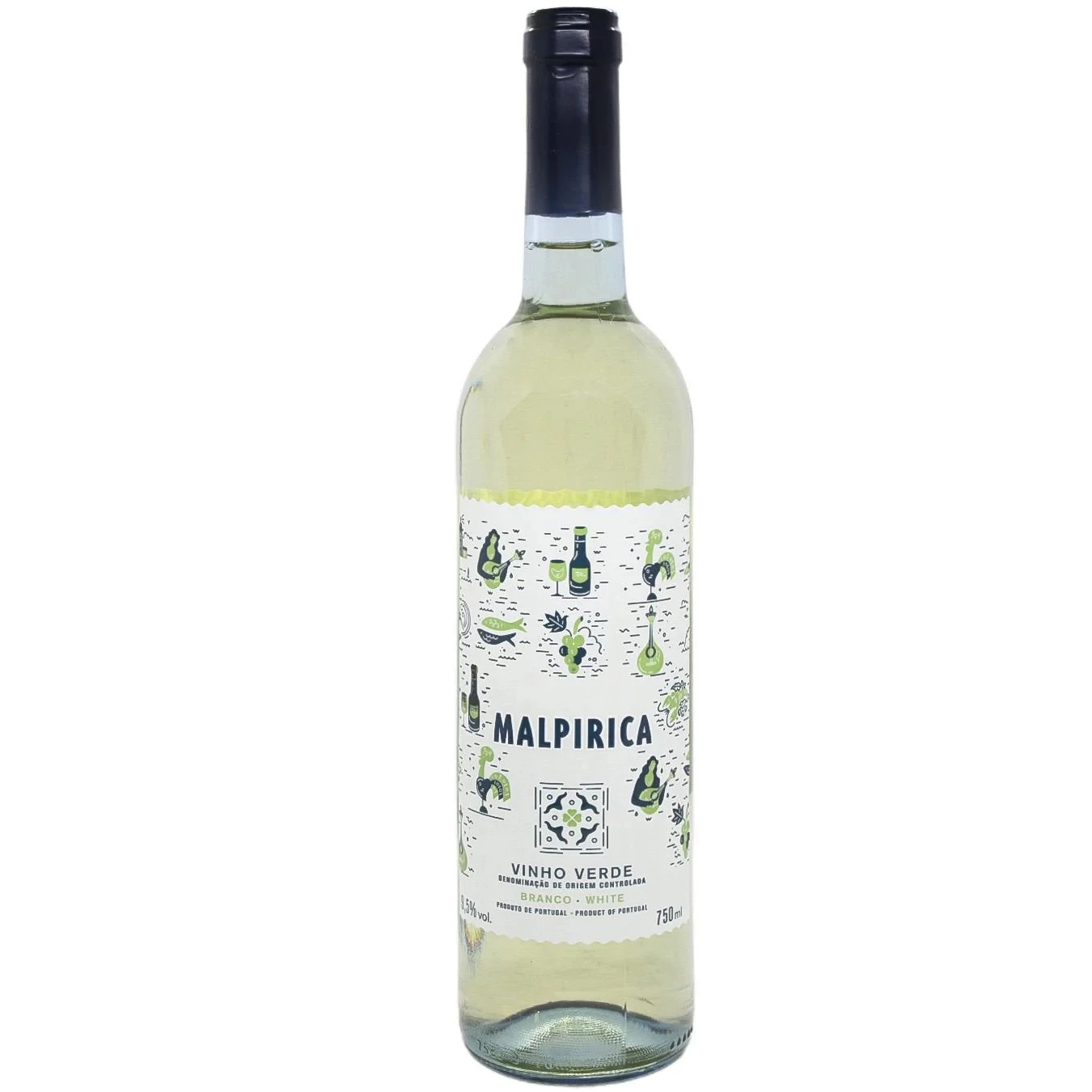 Вино Vinho Verde Malpirica біле 9.5% 0.75 л (5601448247320)
