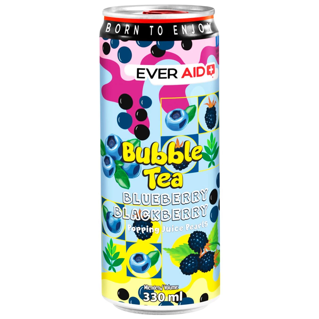 Напій газований Ever Aid Bubble Tea Чорниця ожина 0.33 л (4820183002624)