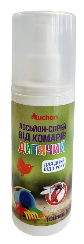 Лосьйон-спрей Auchan від комарів дитячий 100 мл (4823090132408)