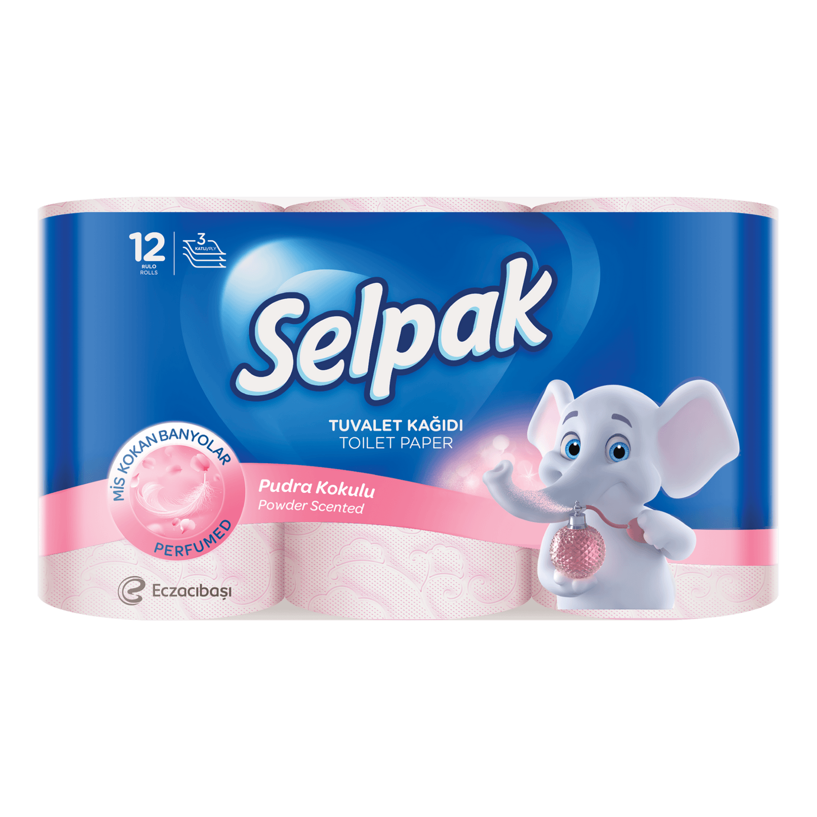Папiр туалетний Selpak Perfumed з ароматом пудри кольоровий, 12шт