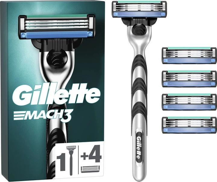 Станок для гоління чоловічий Gillette Mach3 c 5 змінними картриджами