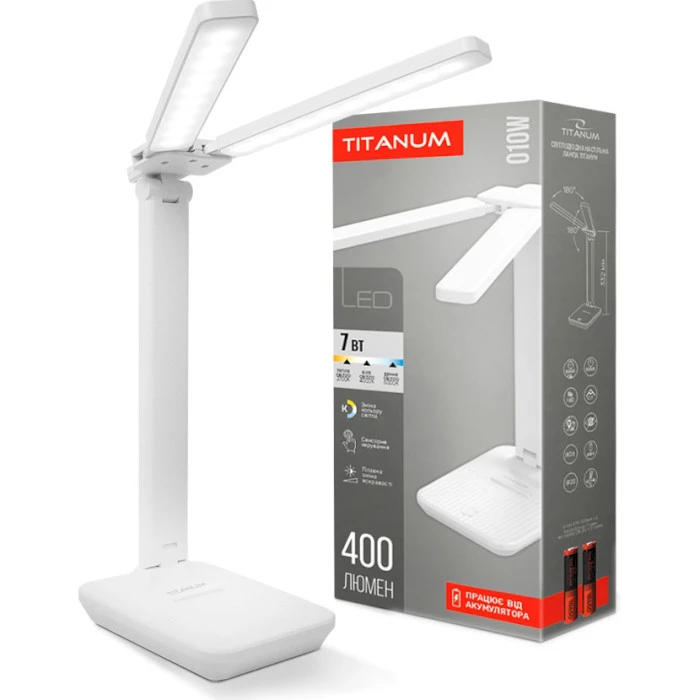 Лампа настольная с аккумулятором Titanum TLTF-010W 7W 2700-6000K 220V