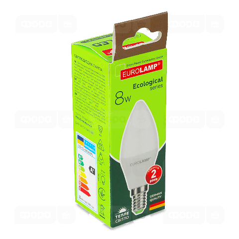 Лампа Eurolamp Led Eco P 8W 3000K E14 CL