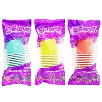 Стакани Glow паперові, 175 мл, 10 шт.