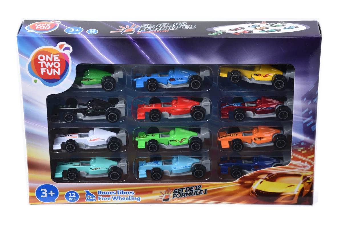 Наібр машинок One For Fun Formula 1 в асортименті, метал пластик, 12 шт (3665257302702)