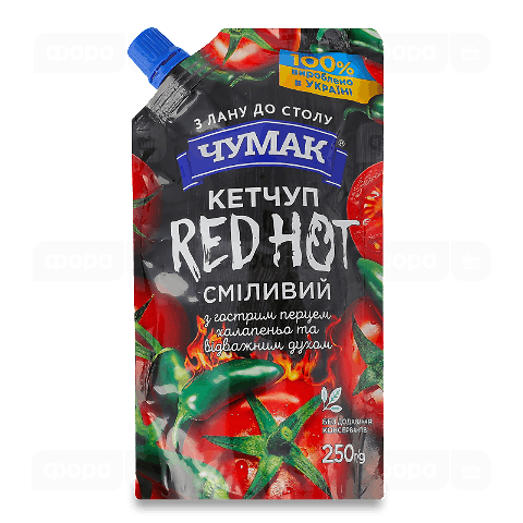 Кетчуп «Чумак» Red Hot з гострим перцем халапеньйо д/п
