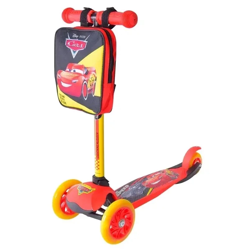 Самокат Bambi Тачки Cars дитячий триколісний із рюкзаком червоний (LS2114)
