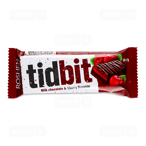 Батончик Roshen Tidbit молочний вишневий брауні