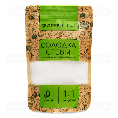 Стевія Green Leaf солодка з підсолоджувачем