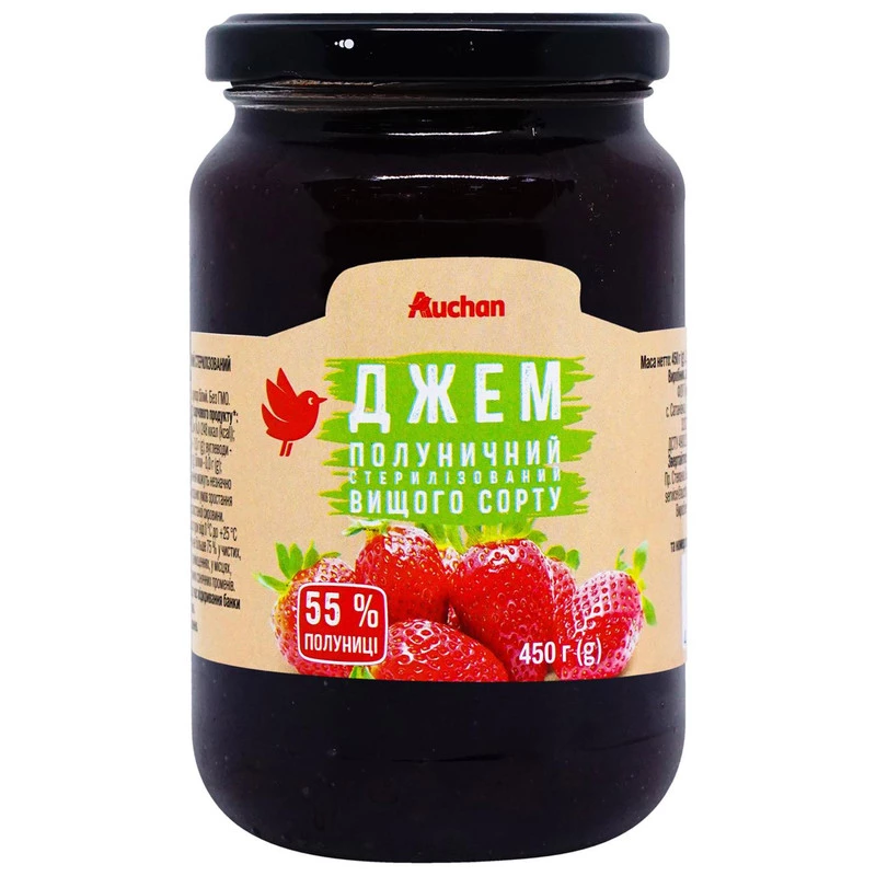 Джем Auchan полуничний 450 г (4823090130909)