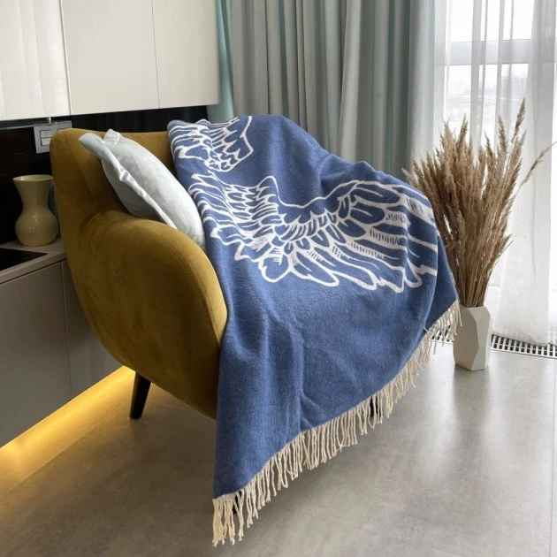 Плед SoundSleep Wings бавовняний Синій 140х200 см 653590756125