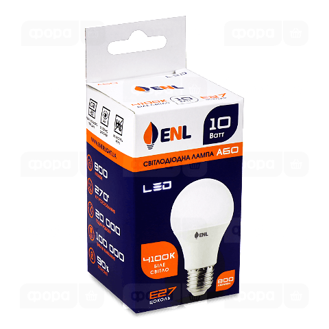 Лампа ENL Led A60 10 Вт 4100K E27
