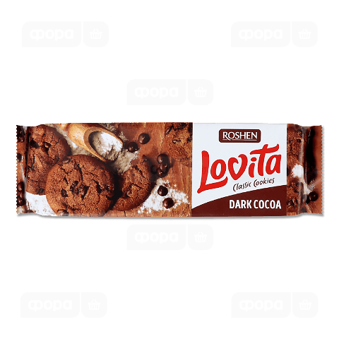 Печиво Roshen Lovita Classic Cookies з какао і шматочками глазурі