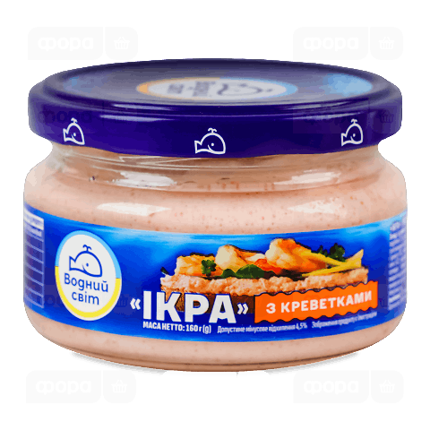 Ікра скандинавських риб Водний світ з креветками