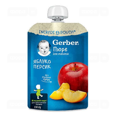 Пюре Gerber з яблук та персиків