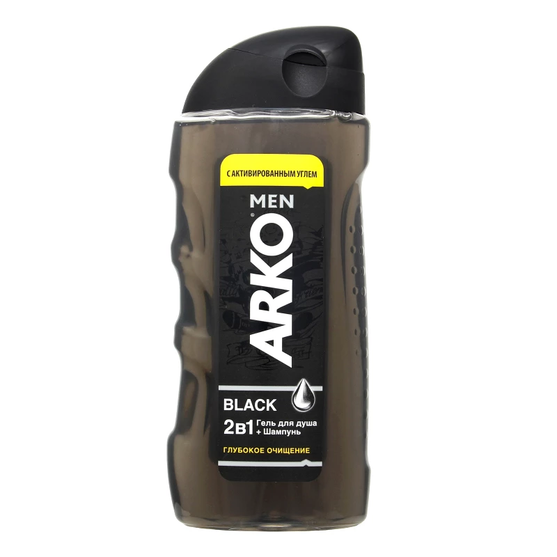 Гель для душу і шампунь Arko Men 2 in 1 Black, 260 мл