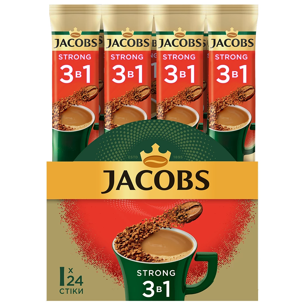 Напій кавовий Jacobs 3в1 Monarch Strong розчинний 12.9 г (8714599109236)
