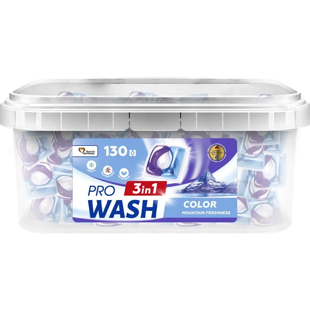 Капсули для прання Pro Wash Гірська свіжість 130 шт (4262396145437)