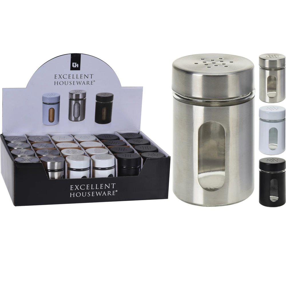 Солонка Excellent Houseware нержавіюча сталь, білий, 4.5x8 см (8719202214017)