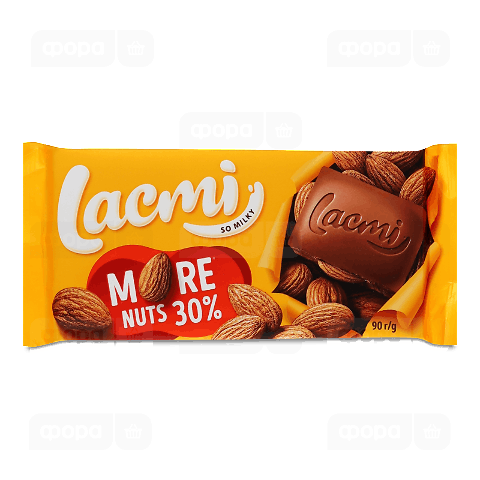 Шоколад молочний Roshen Lacmi з цілим мигдалем