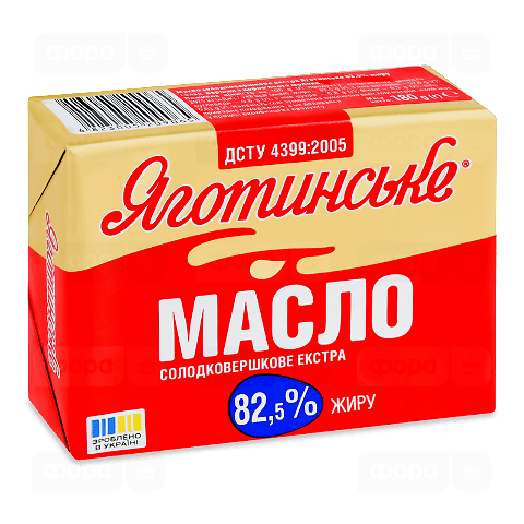 Масло солодковершкове «Яготинське» екстра 82,5%