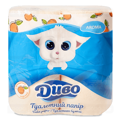 Папір туалетний «Диво» Aroma персик 2-шаровий