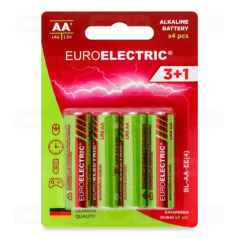 Батарейки лужні Euroelectric АА 1.5V LR6 4 шт./уп.