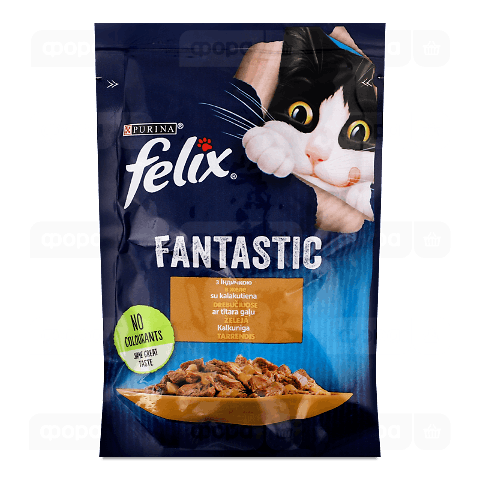 Корм для котів Felix Fantastic з індичкою в желе