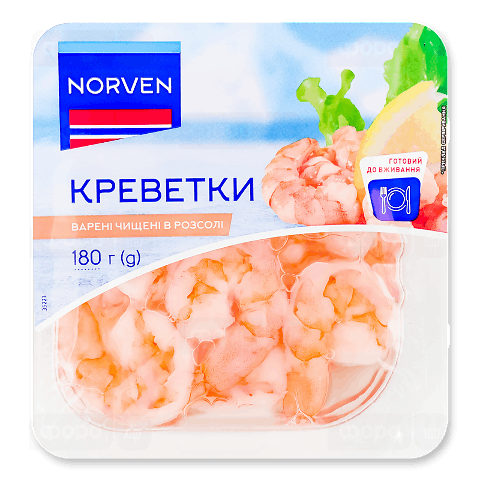 Креветки Norven Vannamei варені чищені у розсолі