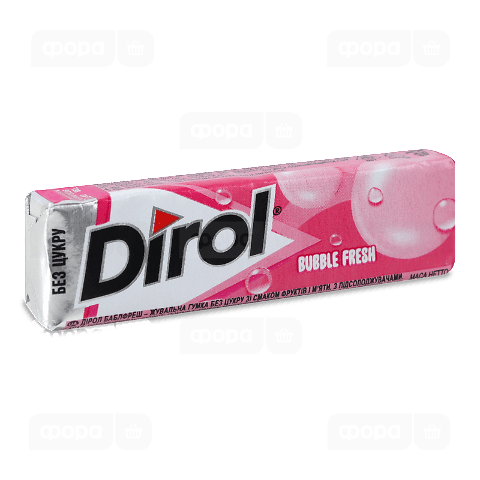 Гумка жувальна Dirol Bubble Fresh зі смаком фруктів та м'яти