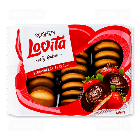 Печиво Roshen Lovita Jelly Cookies Strawberry