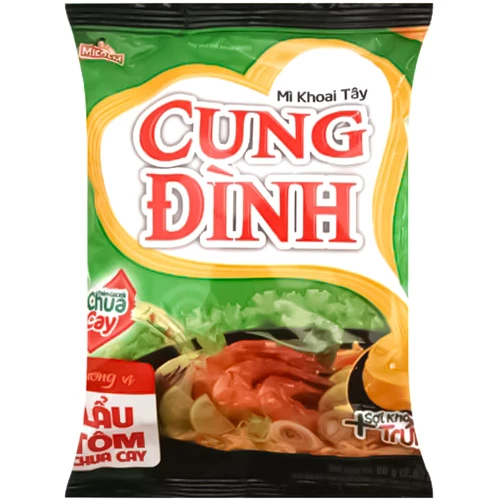 Вермішель швидкого приготування Cung Dinh зі смаком креветки з кисло-гострим соусом, 80 г