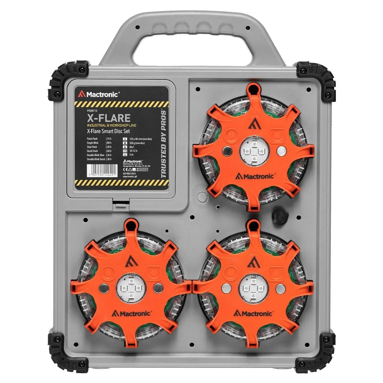 Комплект ліхтарів професійних Mactronic X-Flare, 30 Lumen, Red/Blue/Amber Recharg 12v/220V Magnetic (PSD0112)