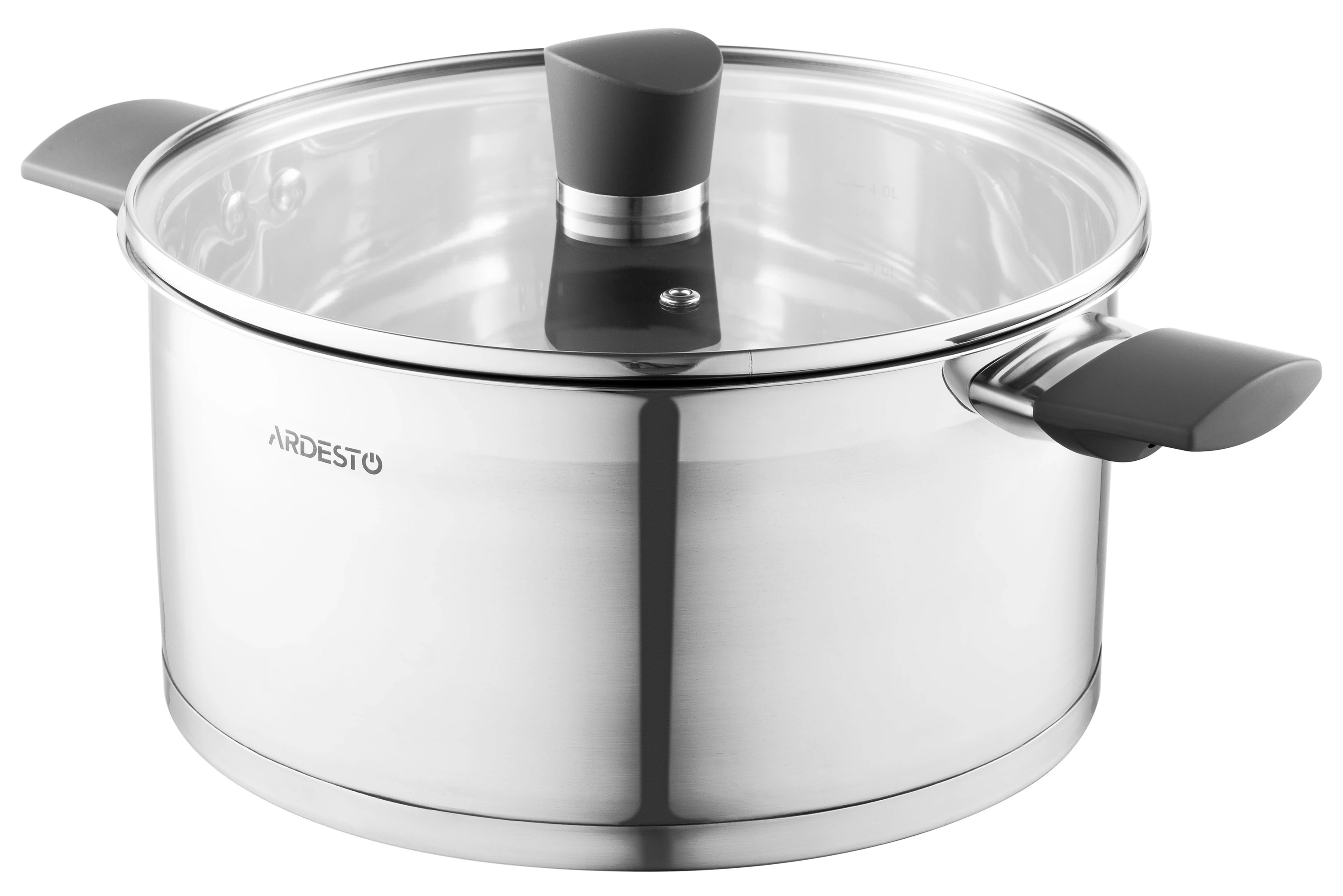 Каструля Ardesto Gemini зі скляною кришкою нержавіюча сталь 24 см 5.2 л (AR3652G)
