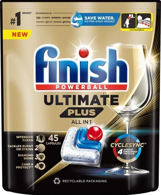 Капсули для миття посуду в посудомийних машинах Finish Ultimate Plus All in 1 45 шт