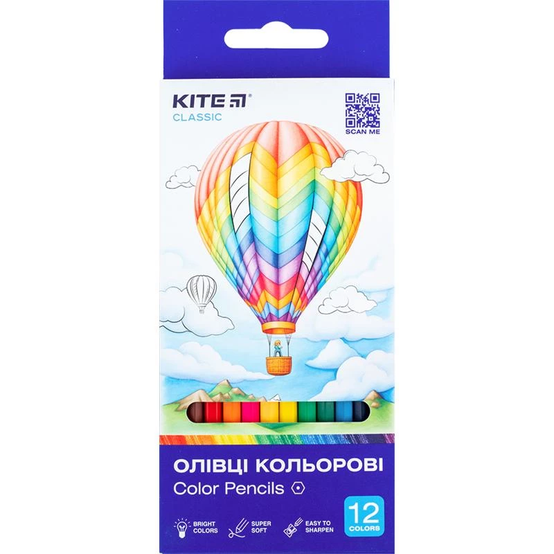 Олівці кольорові Kite Classic 12 шт (4063276185808)