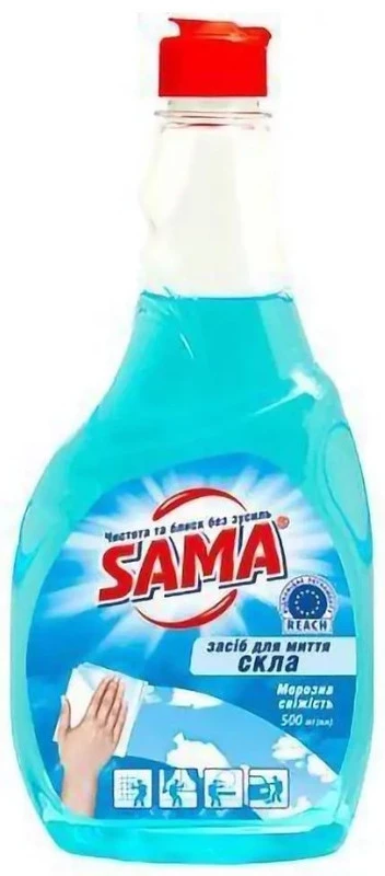 Засіб для миття скла Sama Морозна свіжість Запаска 500 мл (4820270630174)