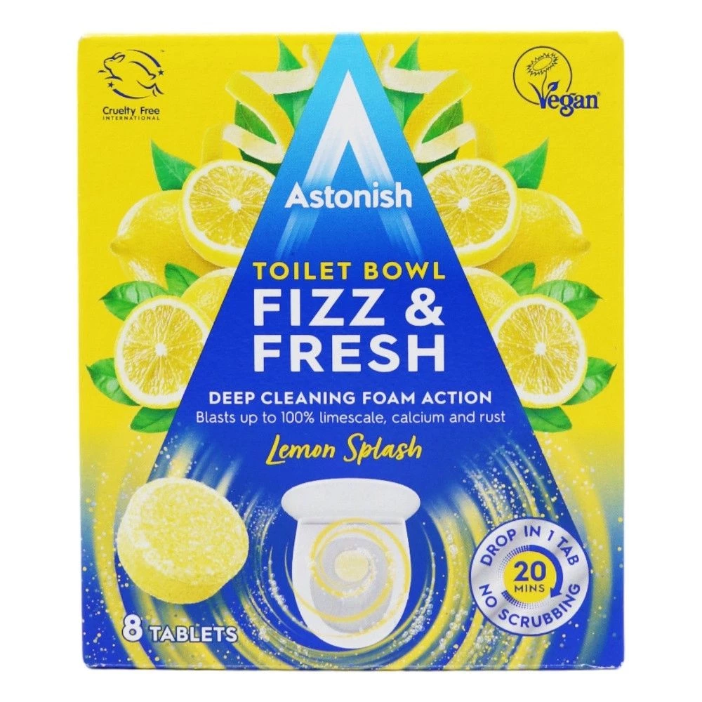 Таблетки для чищення унітазів Astonish Fizz&Fresh з ароматом лимона 8 шт (5060060212732)
